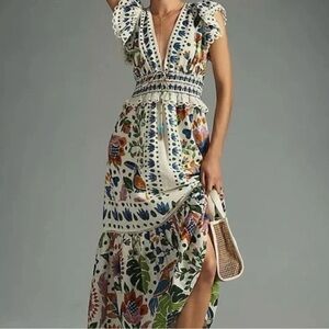 FARM Rio Floral Embroidered Maxi Dress